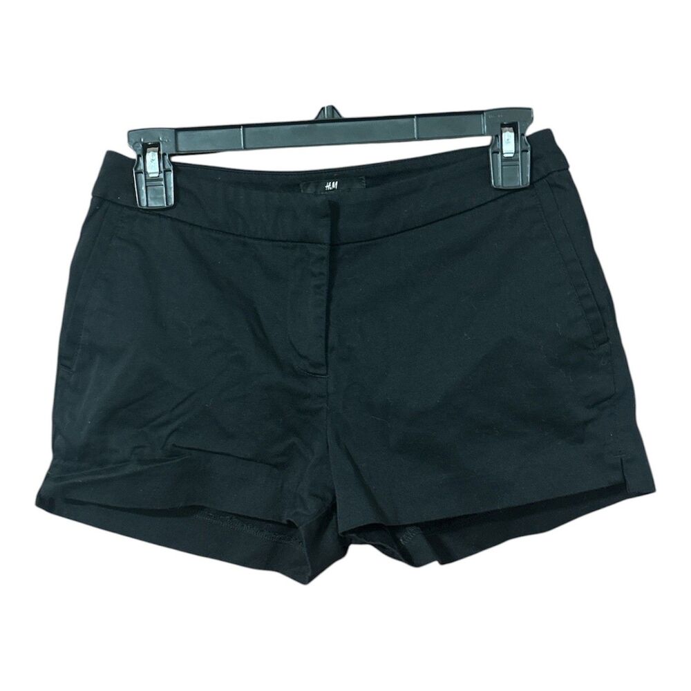 H&M Women's Size 4 Shorts Black Dressy Material Black Stretch